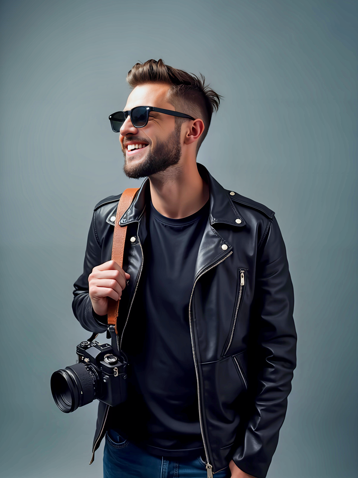 professional man, wearing a dark tailored blazer and white shirt, short hair, clean-shaven, neutral background, confident expression, ultra realistic DSLR lighting